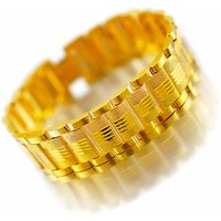 925 Sterling Silver Plated 18k Gold Bracelet Men's Classic Wedding Christmas Gift Jewelry Thickened And Never Faded