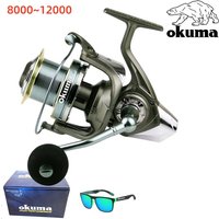Okuma Ultra Light Stainless Steel Bearing Rotating Fishing Reel 8000~12000 25KG Maximum Resistance Powerful Fishing Wheel
