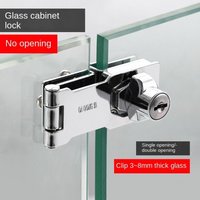 New Zinc Alloy Glass Door Lock Single/Double Door Security Cabinet Door Lock Hardware Punch-Free Lockset Showcase