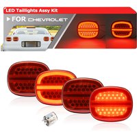 4x Red LED Taillights Assy Kit For Chevrolet Corvette C4 1991-1996 ZR-1 1990-1995 Rear Bumper Car Brake/Turn Signal/Parking Lamp image 4