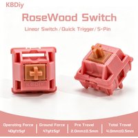 KBDiy RoseWood Switch 5Pin 40gf Pre Lubed POM Linear Creamy Switches For Custom DIY 60% Gaming Mechanical Keyboard Aula F75 Pro