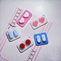 DIY Silicone Epoxy Resin Mold Heart Oval Round Pill Bit Shaped Silicone Mould Jewelry Tool Jewelry Accessories