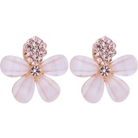 New Trend Crystal Anagallis Five-petaled Flowers Stud Earrings for Women Korean Fashion Cute Geometry Jewelry Accessories Gift