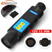 12V Trailer Socket Tester Towbar Plug Socket Diagnostic Tools 7Pin/13 Pin Caravan Towing Tow Bar Light Wiring Tester Accessories