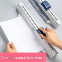 Punching Machine 30 Hole Document Collar Punching Machine Paper Hand Push Manual DIY A4 Punching Machine School Office Supplies