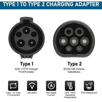 SAE J1772 Converter Adapter to IEC 62196 Type 1 to Type 2 EV Charger Adapter for Car Charger Converter