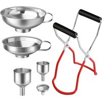4/6Pcs Stainless Steel Canning Funnels Canning Jar Lifter Tong for Transferring Liquid Power Mason Jam Grains Kitchen Tools