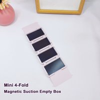 Mini 4 Fold Magnetic Suction Packaging Box Multi Layer Makeup Self Assembling Disk Eye Shadow Storage Box Travel Portable