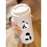 AliExpress 60PCS Anime Black and White Handsome Guy Stickers for Helmet Bicycle Hand Account Pencil Case Decals