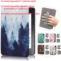 HandStrap Case for Kindle Paperwhite 12th 2024 Signature Edition 7 Inch Print Smart Cover for Kindle Colorsoft 7'' SA568B Case