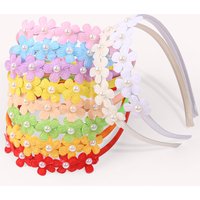 5/10PCS Cute Pearl Flower Headbands Women Girls Floral Satin Hairbands Kids Children Hair Accessories