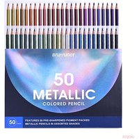 Brutfuner Metallic-Buntstifte, 50 Stück, Zeichnungs-Buntstift, weiches Holz, goldener Bleistift für Künstler, Skizzen, Malen, Kunstbedarf
