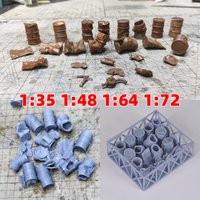 1/35 1/48 1/64 1/72 Scale Model Kit Building Oil Drum Tank Oil Can Diorama Models Suits for Car Tank Armored Vehicle Airplane