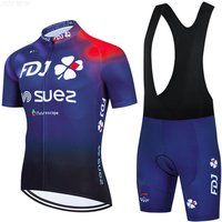 Cycling Jersey Set 2023 FDJ Cycling Bicycle Suit Bicycle Short Sleeve Cycling Clothing Bike Maillot Cycling Jersey Bib Shorts