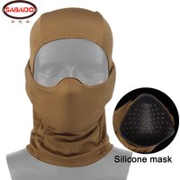 Tactical Silicone Mask Head Hood Outdoor Half Face Soft&Breathable Riding Windproof Sunscreen Airsoft Hunting Headwear Cover