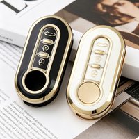 3 Buttons TPU Car Key Cover Fit for Fiat 500 Panda Punto Bravo Folding Remote Control Key Shell Case