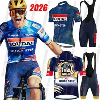 Soudal Quick Step 2026 Team Cycling Jersey Set Summer Bicycle Clothing Road Bike Shirts Suit Bicycle Bib Shorts MTB Ropa Maillot