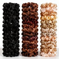1/30/60/100pcs bulk satin scrunchies 100colors women small 6.5cm headwear hair ties accessories casual cute black coffee