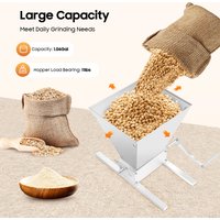 11LB Capacity Manual Grain Crusher, Adjustable Roller Malt Mill Grinder for Home Brewing, Beer Making with Drill Power Adapter