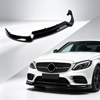 Frontstoßstangenlippe für Mercedes Benz C-Klasse W205 2014-2022 3-teiliger BRABUS-Style Frontsplitter Spoiler ABS Frontschaufel