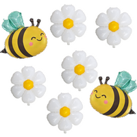 7pcs Bee Daisy Foil Balloon Set for Spring Birthday Anniversaries Graduations Mother's Day Party Decoration Daisy flower Globos
