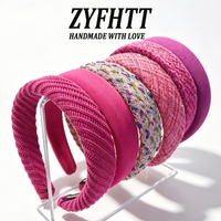 2/3pcs Rose Pink Sponge Headband With Simple Style And Feminine Temperament Knitted Headband For Girls To Wash Their Face