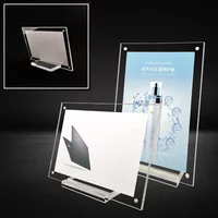Acrylic Clear Price Tag Clip Sign Card Holder Table Desk Top Menu Display Label Racks Phone Frame Stand For Photos Signs