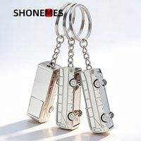 Shonemes City Bus Keychain Fashion Racing Cars Vintage Freight Car Truck Key Rings Train Keyring Bags Charms for Men Women