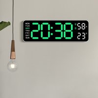 Grande horloge murale numérique de 9 pouces, alimentée par USB, température et humidité, variateur automatique, horloge de Table DST, réveil électronique LED 12/24H