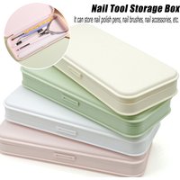 Nail Art Tool Storage Box, Portable Manicure Cuticle Nipper Brush Organizer Case, Multifunctional Brush Travel Container for Nai