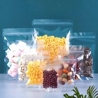 50Pcs Frosted Transparent Ziplock Bag Clear Plastic Storage Bag Snack Tea Zipper Bag Packaging Supplies Reusable Packaging Bags