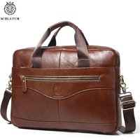 SCHLATUM porte-documents en cuir véritable dur pour hommes sacs à main de luxe porte-documents pour ordinateur portable 15.6 pouces sac d'ordinateur d'affaires de bureau