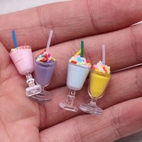 4 Pieces Miniature Cream Ice Cream Cups for Dollhouse: Summer Mini Simulated Food Toy Kitchen Dessert Decor Model Accessories