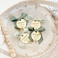 20/50/100Pcs Personalized Tag Baptism Baby Show Grail Engraved Mirror Acrylic Round Circle Cross Name Decoration Custom Gift