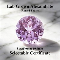 Top Lab Grown Alexandrite Stone Round Shape Charms Gemstone for DIY Ring Necklace Earrings Main Materials Selectable Certificate