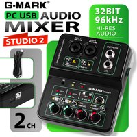 USB Mixer G-MARK Audio Mixing Console 2 Channel With 48V 32-Bit/96kHz Sound Interface For Live Recoding Party DJ Streaming