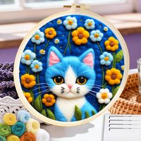 CHENISTORY Animal Diy Wool Painting Home Decor Gift Adult Hobbies Animal Wool Felting Wall Decor Embroidery Needles