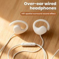 Clip-on 3.5MM/ Type C Over-ear Wired Headphones Hifi Surround Sound Earbuds Sports Headsets Game Earphones with Mic For Phones