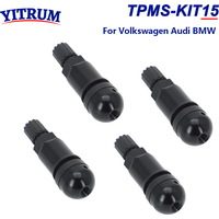 TPMS Tire Pressure Sensor Black Aluminum Valve Stem Replacement Repair Kit For Volkswagen Audi BMW 5Q0907275F 36106877937
