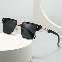 New Versatile Sunglasses for Men and Women, Square Frame Sunglasses, Half-Pin Women's Sunglasses 26116