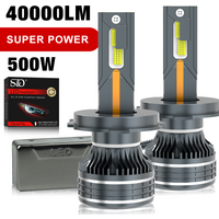 S&D H11 H4 LED Headlight CANBUS Bulb 9005 HB3 9006 HB4 H1 400000LM 500W High Power Automobile Led Light 4 Copper Tube Diode Lamp