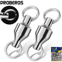 PROBEROS 50pcs 0#-10# Stainless Steel Heavy Duty Ball Bearing Swivels Smooth Rotation Pesca Fishing Tackle Accessories Wholesale