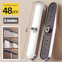 19 Inches Super Big Panel Large Flow Supercharge Ceiling Mounted Shower Head Set 3 Modes High Pressure Water Saving Showerhead