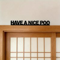 Funny Bathroom Door Sign Easy to Install Modern Restroom Wall Arts Wooden Plaque for Cafe Bar Apartment Public Toilet Dorm