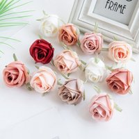 40/80PC Artificial Flower Home Outdoor Garden Wedding Office Decora DIY Headwear Garland Scrapbook Accessory Silk Rose Head Gift