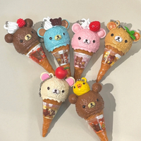 Anime Cute Kawaii Capsule Blind Box Toy Ice Cream Bear Bead Keychain Hanging Bag Doll Toy Model Decoration Pendant Surprise Gift