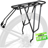 RBRL Bicycle Cargo Rack Rear Bike Rack 75kg Heavy Duty Aluminum Iron Rear Pannier Rack for 24" 26"27.5"/700C/29" MTB City Bikes