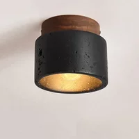 Wabi-sabi Ceiling Lamp Black Cave Stone Porch Balcony Light Northern Europe Ceiling Chandelier for Home Corridor Decoration