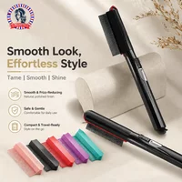 WANMEI Portable Electric Hot Comb Hair Straightener, Anti-Scald Pressing Comb for Natural Hair, Barber Styling Tool