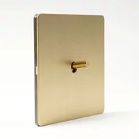 Gold Stainless Steel Panel Wall Light Toggle Switch 1-4 Gang 2 Way Switch EU USB Socket For Home